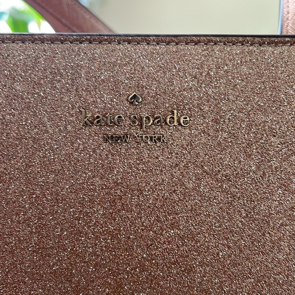 Kate spade glitter tote. Rose gold tinsel. NWT.  MRSP $359 - Picture 3 of 11